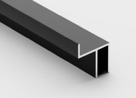 Теневой плинтус Ликорн без подсветки С-11.2.3 алюминий, черный 18х20х2050