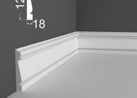 Плинтус напольный МДФ DeArtio под покраску Р25.127.18 грунтованный