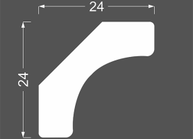 Плинтус потолочный МДФ грунтованный под покраску К 2.33.12 Ликорн 24х24 мм