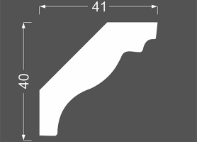 Плинтус потолочный МДФ грунтованный под покраску К 4.60.16 Ликорн 40х41 мм