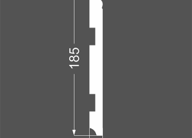 Плинтус напольный МДФ грунтованный под покраску Р 19.185.16