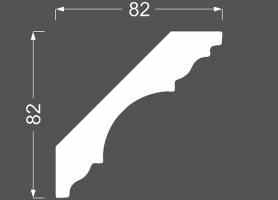 Плинтус потолочный МДФ грунтованный под покраску К 5.115.22 Ликорн 82×82 мм