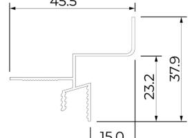 Теневой потолочный профиль Ликорн С-06.2.3 чёрный для создания парящего потолка из гипсокартона 38х45,5х2050