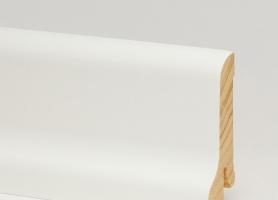 Плинтус деревянный ламинированный Pedross белый гладкий сапожок 2500×60×22