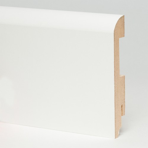 Плинтус МДФ ламинированный TeckWood белый прямой матовый 2150×80×16