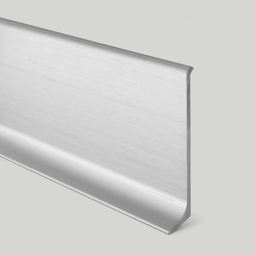 Плинтус алюминиевый Profilpas 90/6SSF сатинированный серебро 78105 сапожок 2000×60×10