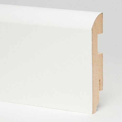 Плинтус МДФ виниловый TeckWood белый Титан прямой скругленный 2150×100×16