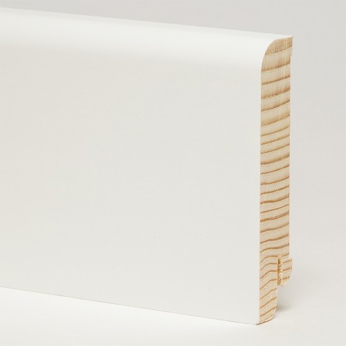 Плинтус деревянный ламинированный Pedross белый гладкий 2500×80×18