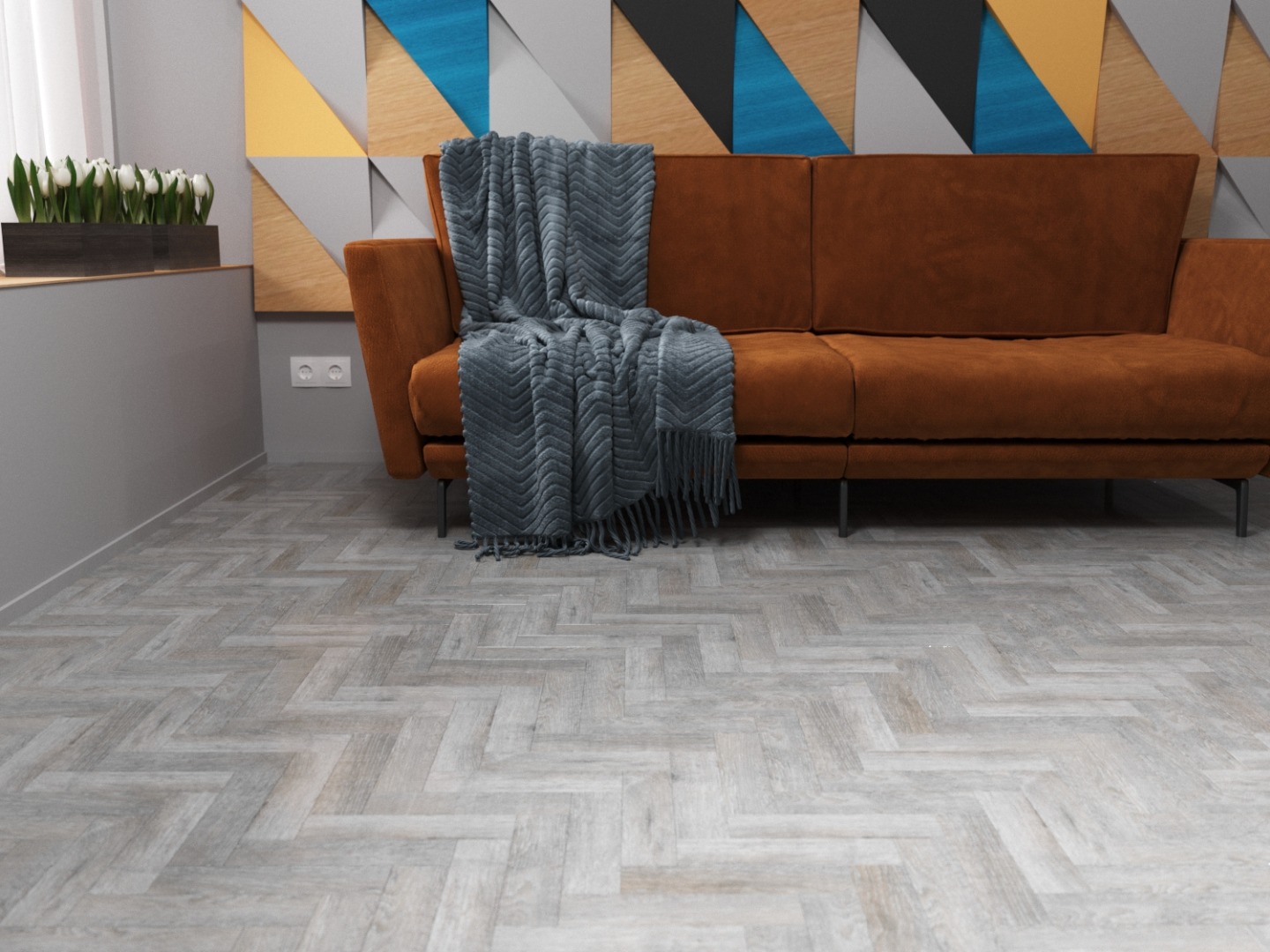 Виниловый пол FineFloor клеевой Craft Short Plank Дуб Корфу FF-070 венгерская елка 632×158×2,5